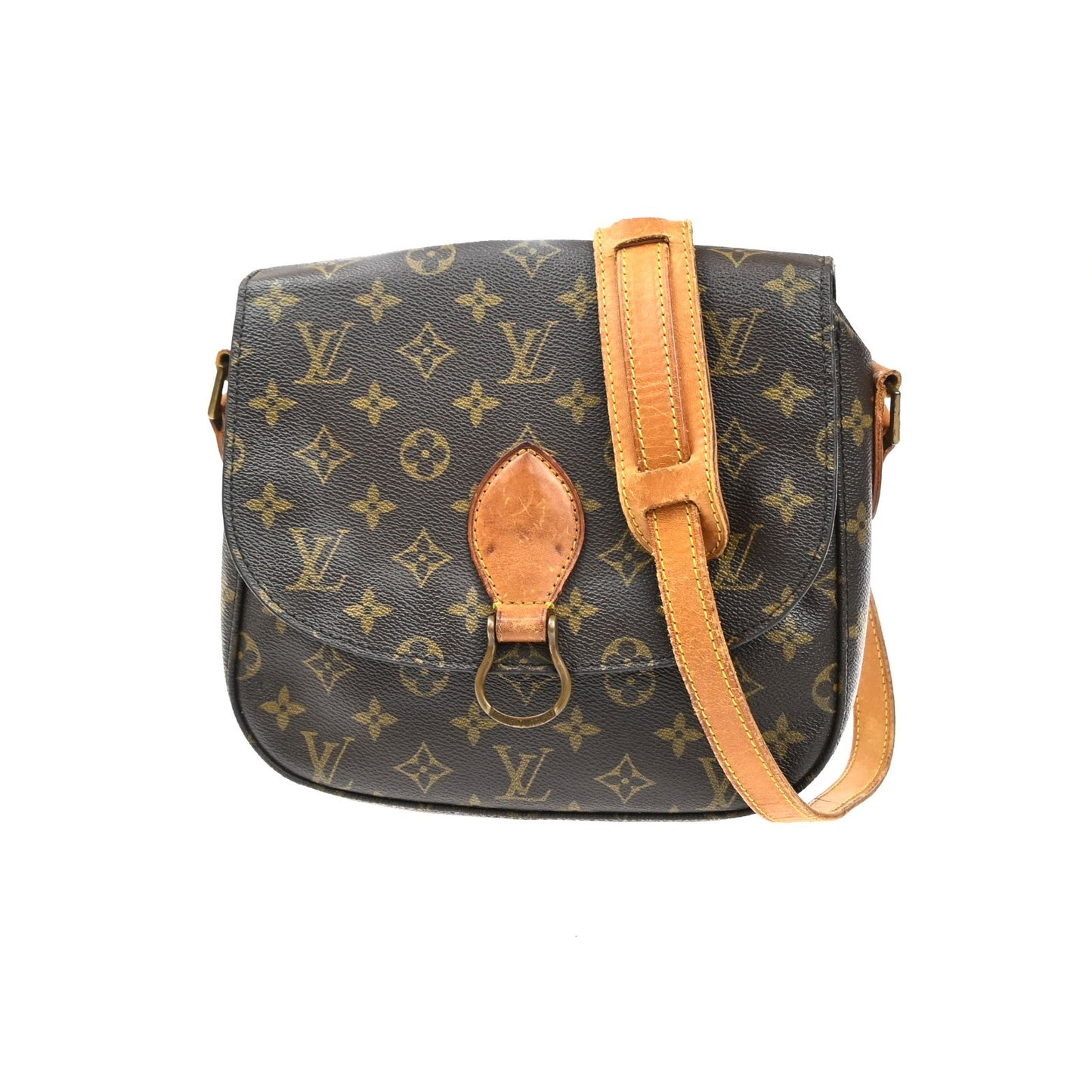 LOUIS VUITTON Saint Cloud GM Shoulder Bag Monogram Leather Brown M51242 80MA658