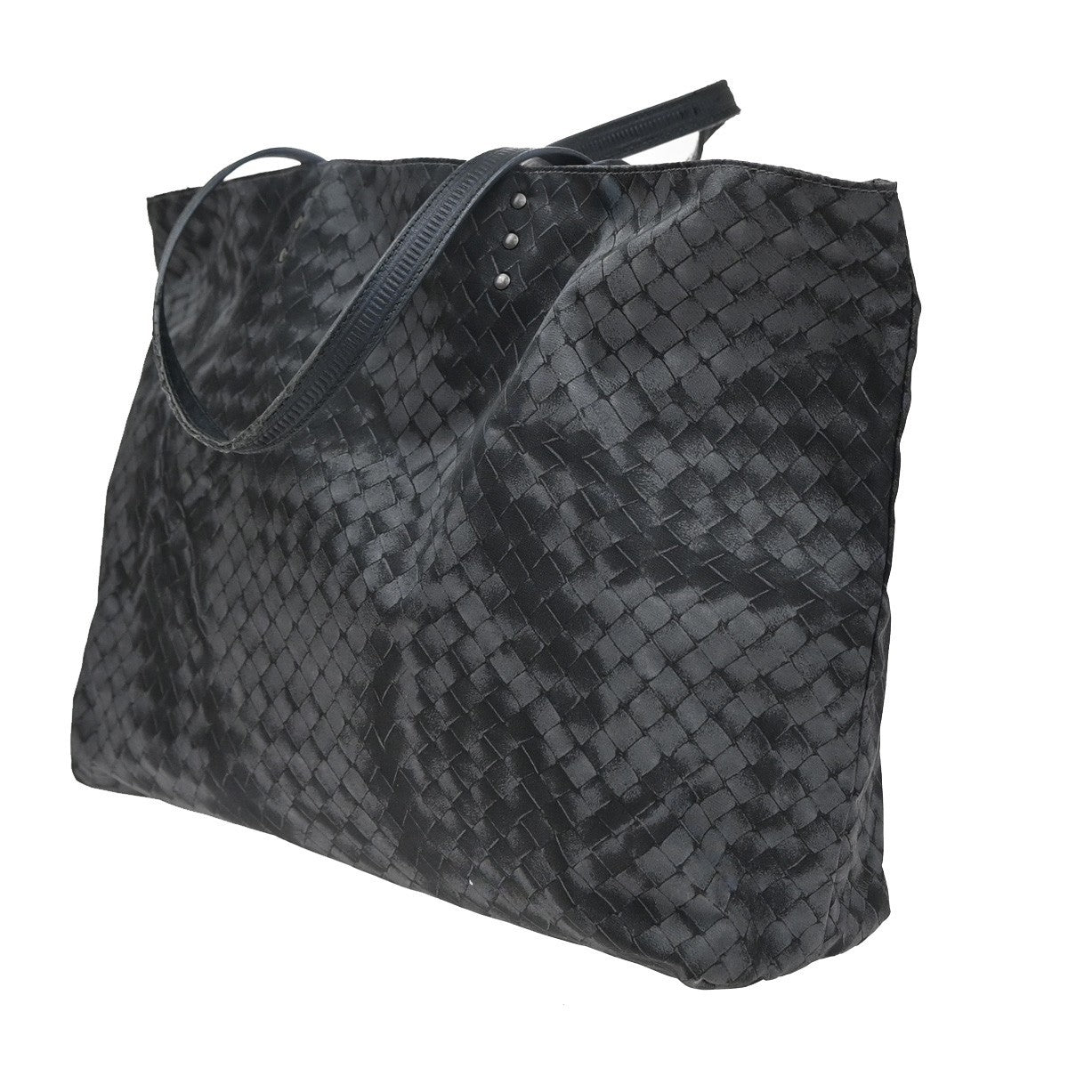 BOTTEGA VENETA Intrecciato Intrecciolusion Hand Bag Nylon Leather Gray 02EG122