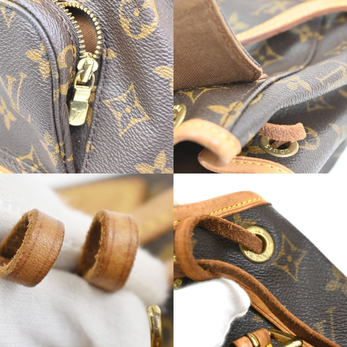 LOUIS VUITTON Mini Montsouris Backpack Bag Monogram Leather Brown M51137 43PA131