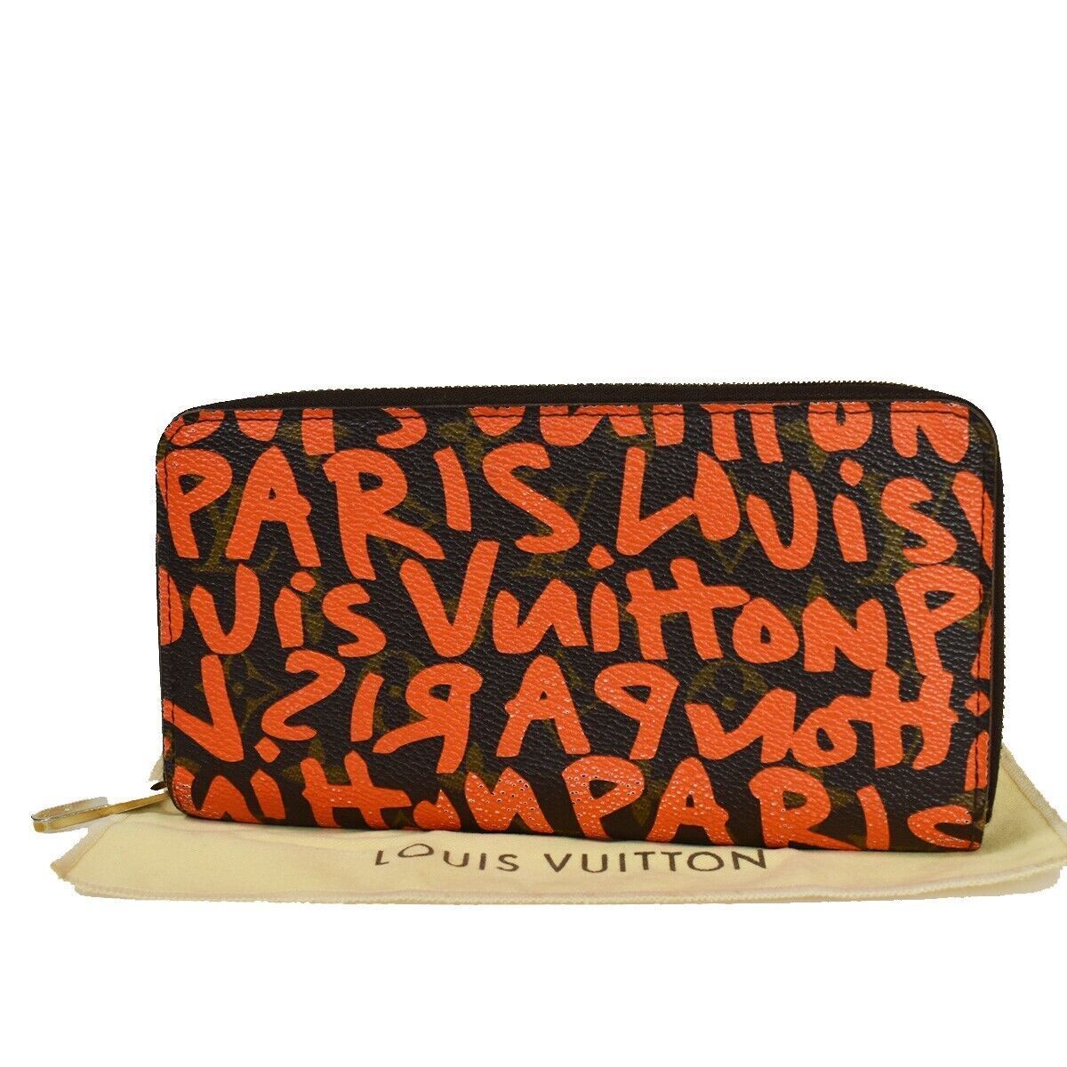 LOUIS VUITTON Zippy Wallet Long Bifold Monogram Graffiti Brown OE M93711 87YC247