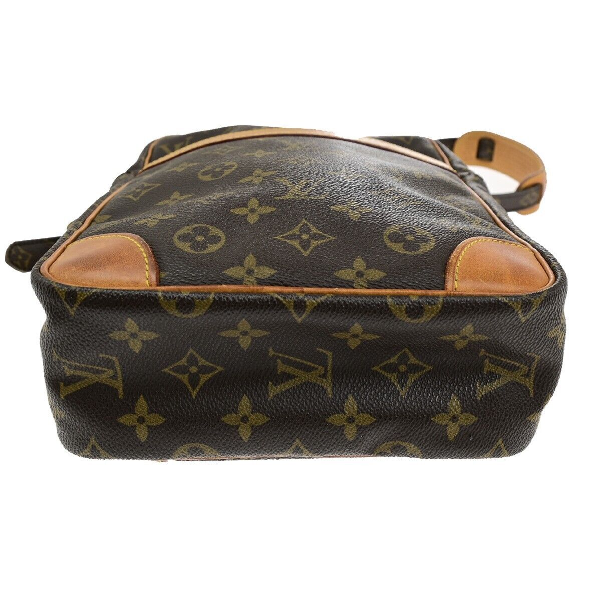 LOUIS VUITTON Logo Danube MM Shoulder Bag Monogram Leather Brown M45264 31ED451