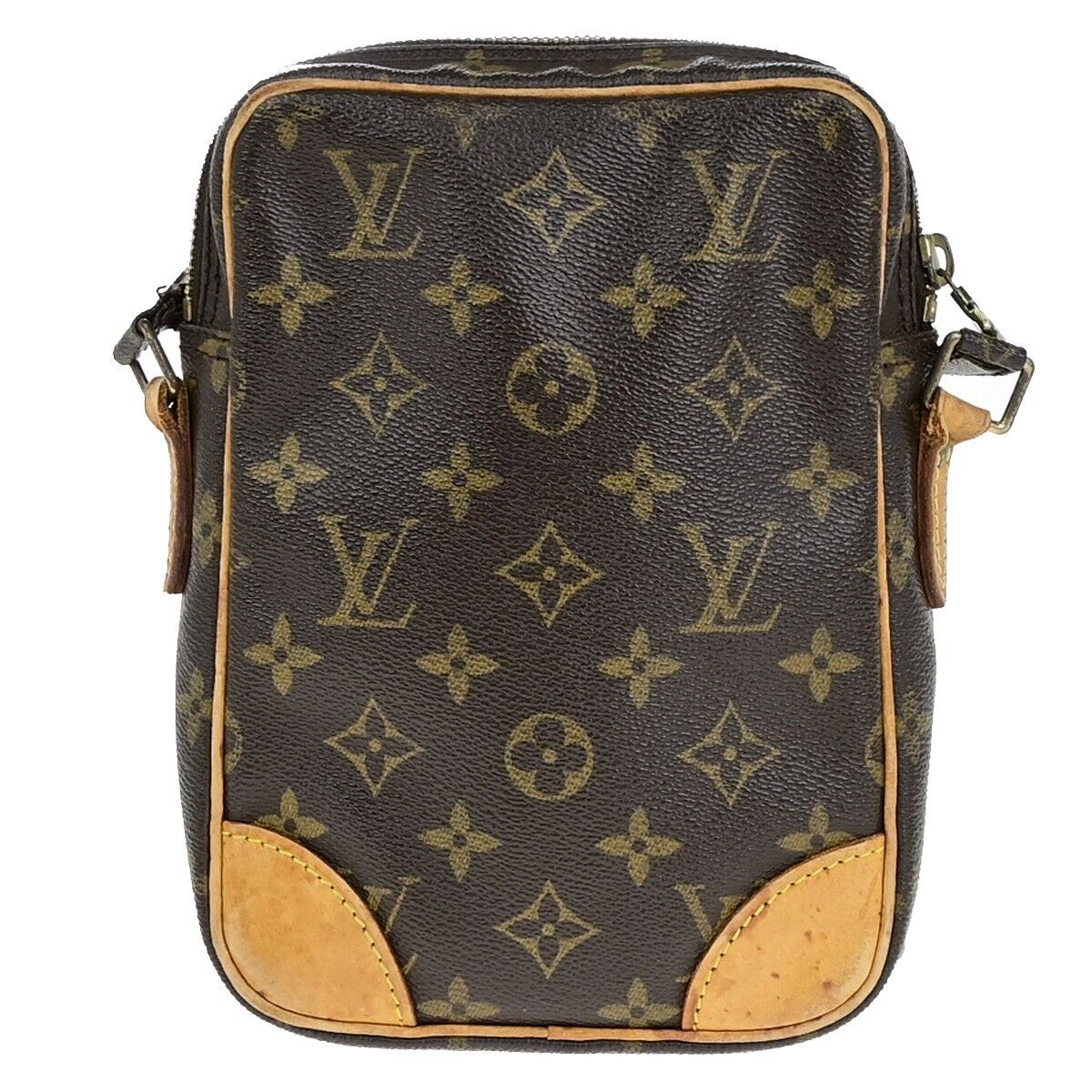 LOUIS VUITTON Danube Shoulder Bag Monogram Leather Brown France M45266 64ED013