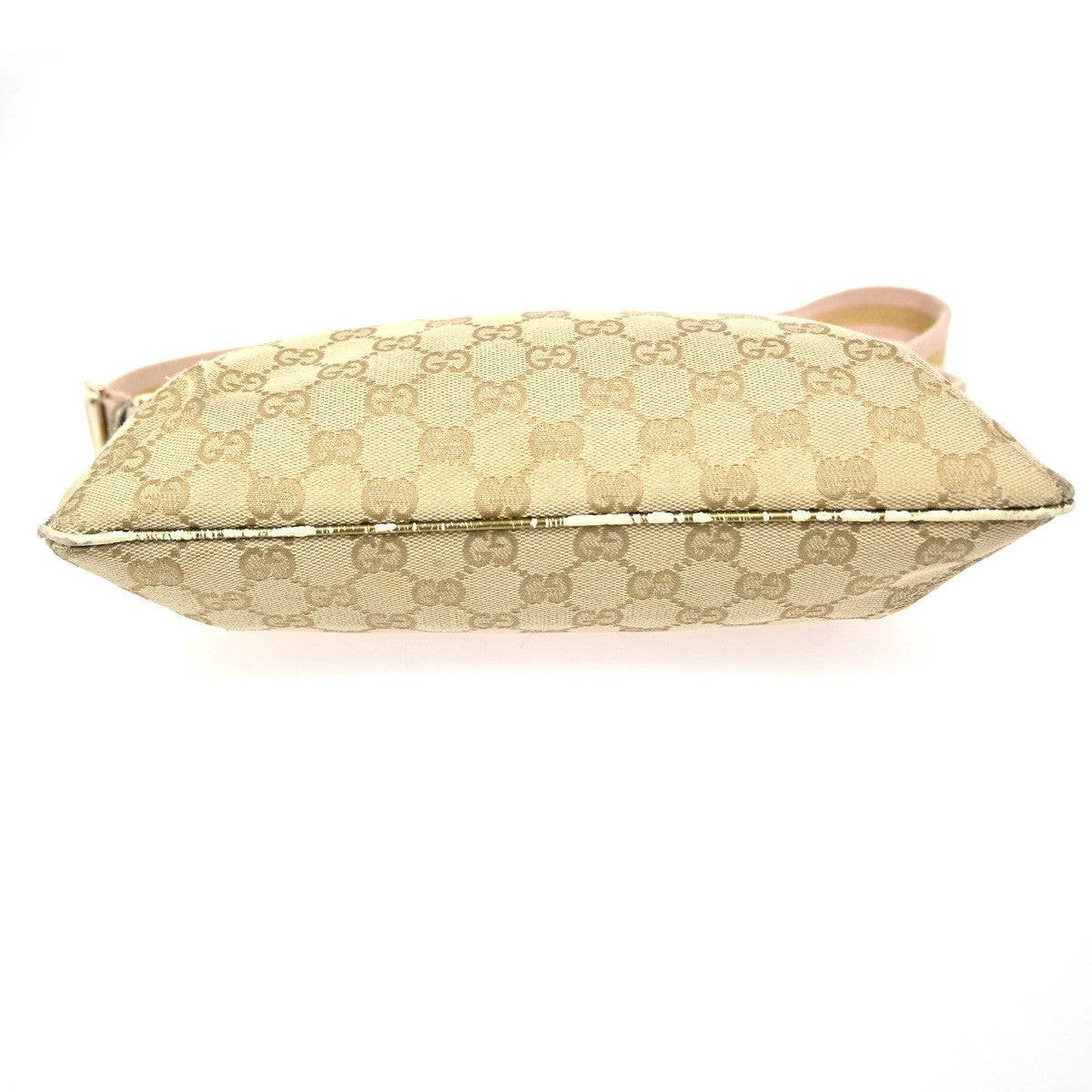 GUCCI Logo GG Pattern Crossbody Shoulder Bag Canvas Leather Beige GHW 04ZA149