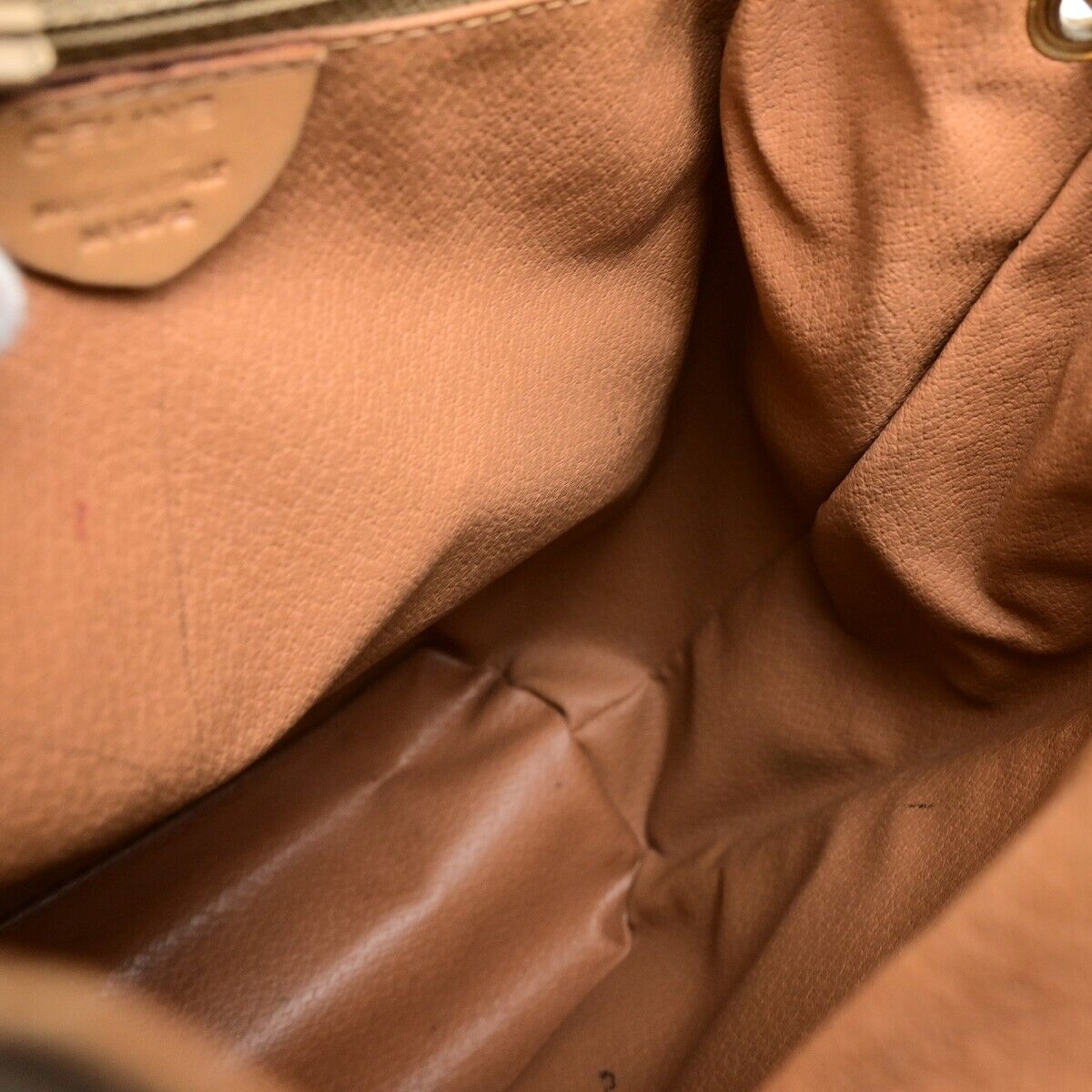 CELINE Logo Macadam Pattern Backpack Bag PVC Leather Brown GHW 67EC951