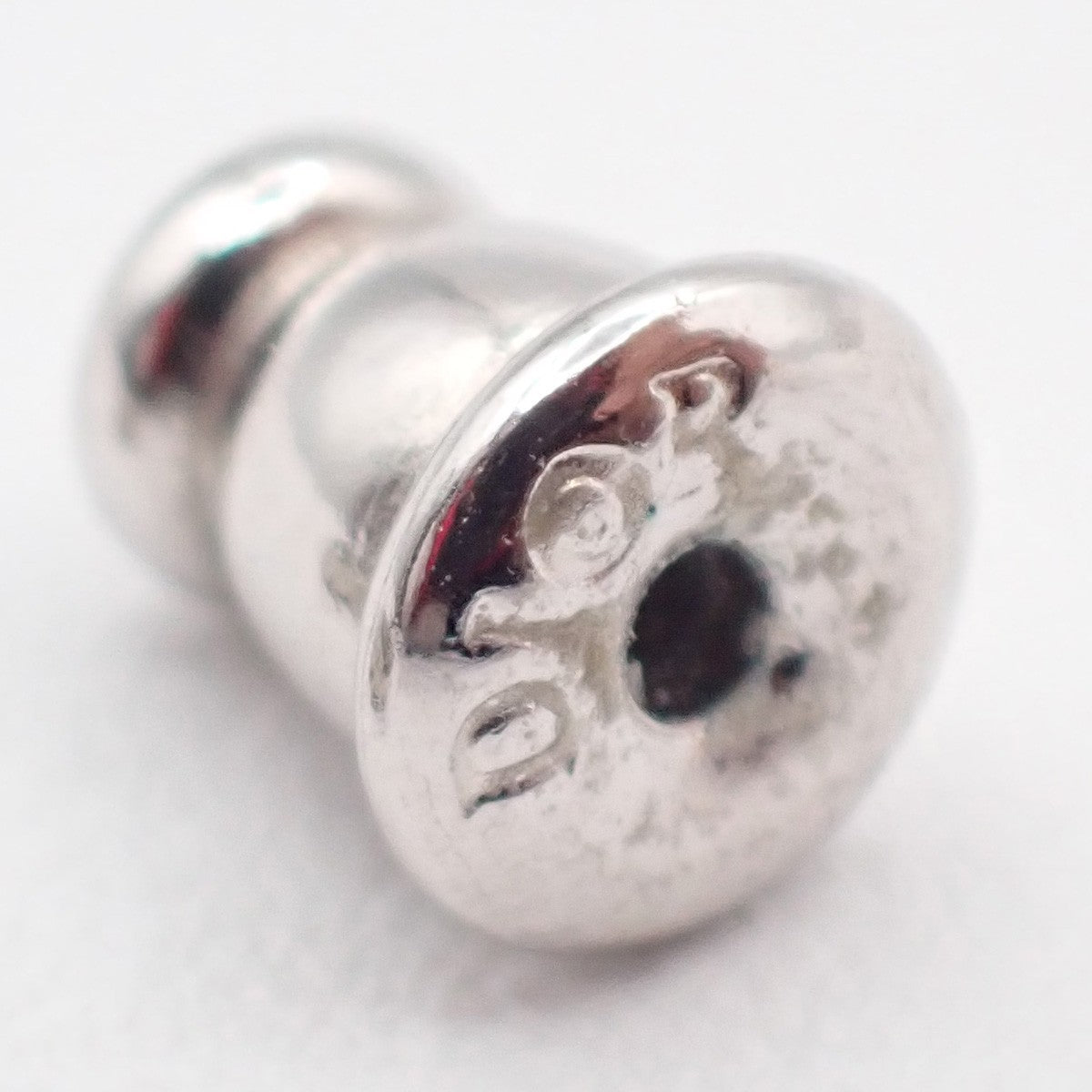 CHRISTIAN DIOR CD Logo Rhinestone Piercing Earrings Silver 62RL850