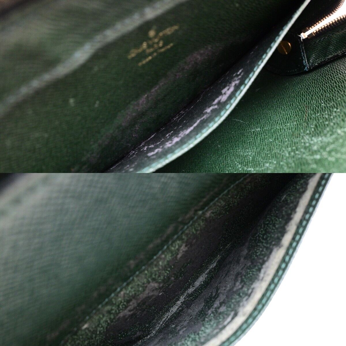 LOUIS VUITTON LV Logo BAIKAL Clutch Hand Bag Taiga Leather Epicea M30184 05EC929