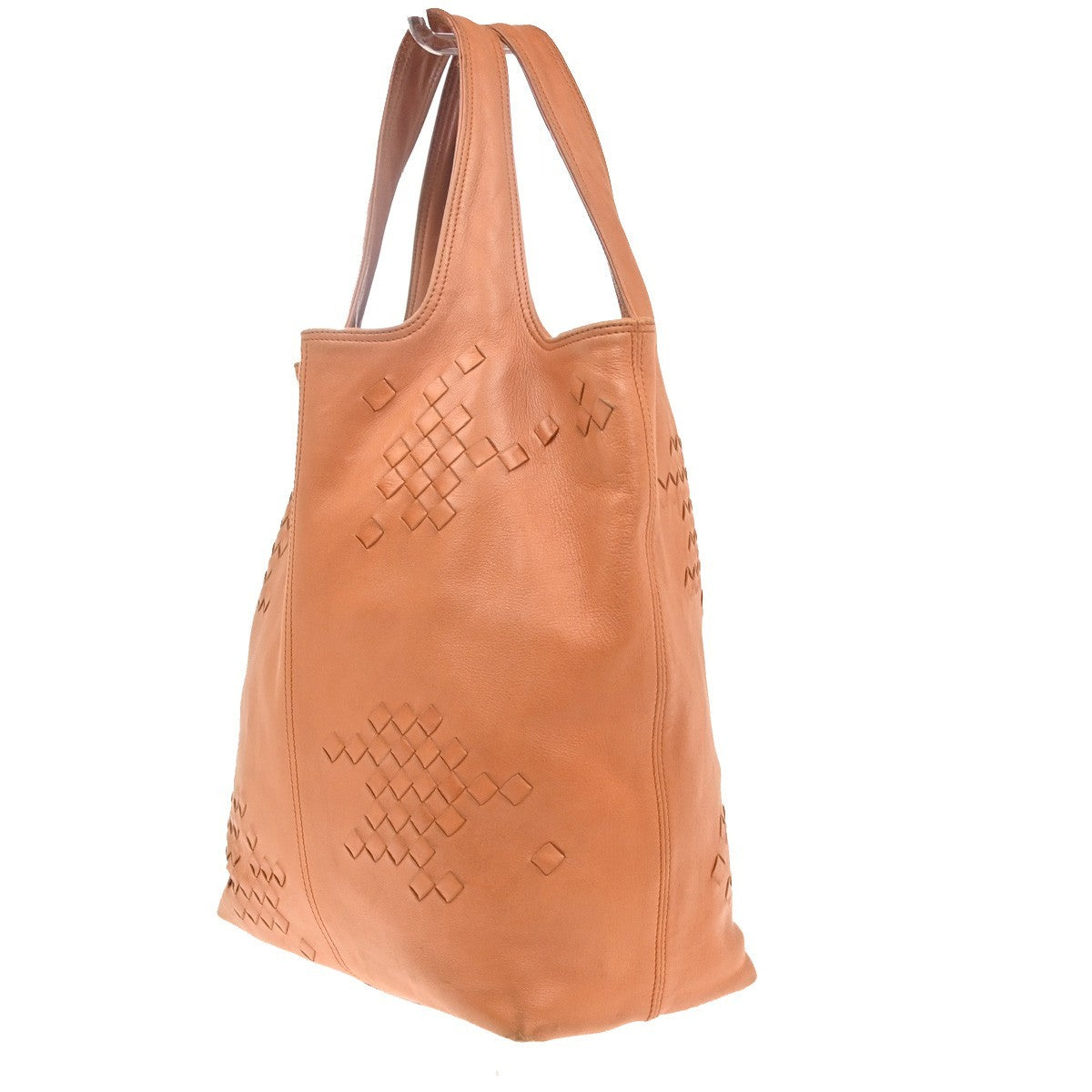 BOTTEGA VENETA Logo Intrecciato Shoulder Hand Bag Leather Orange Italy 89KC708