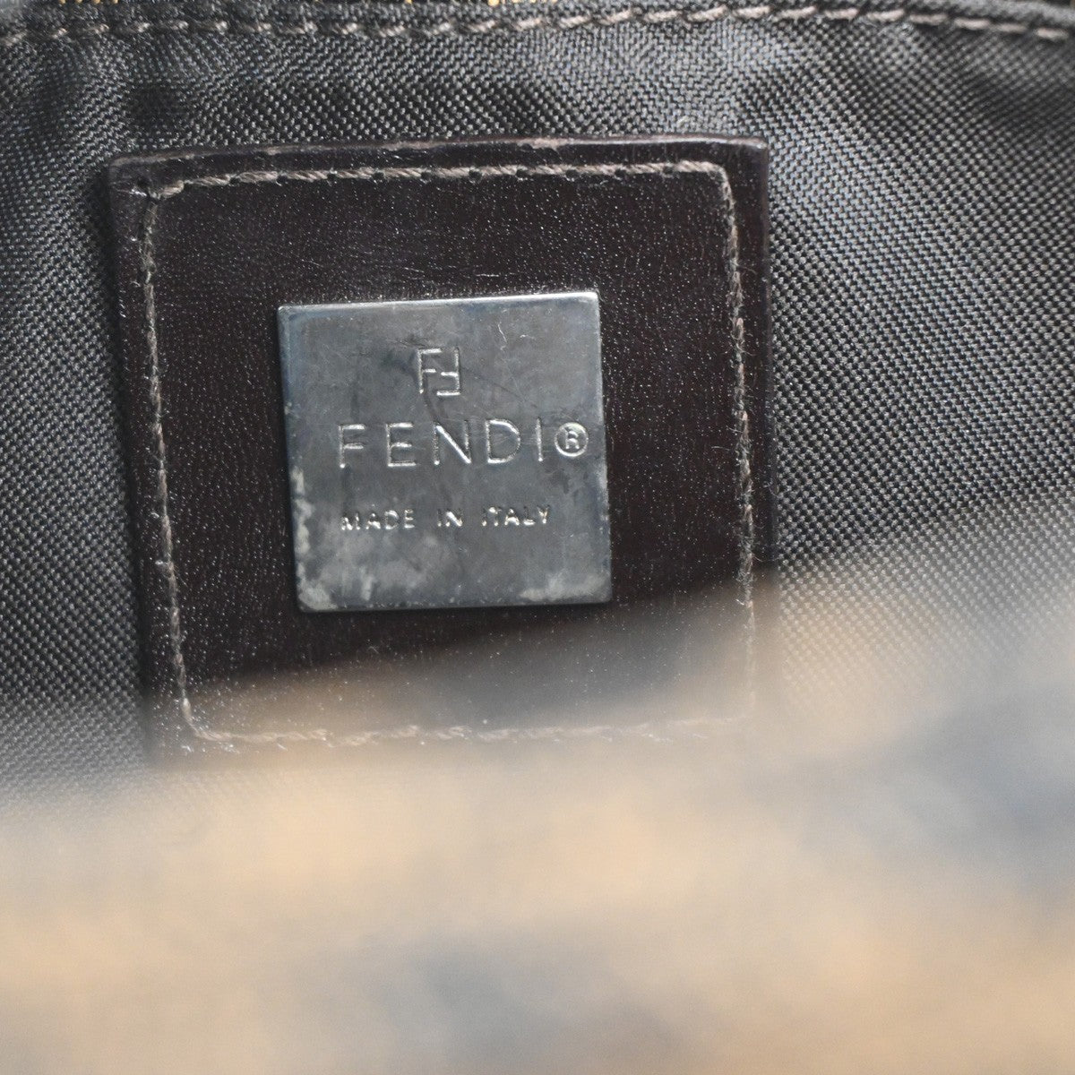 FENDI Mamma Baguette Zucca Shoulder bag Canvas Leather Brown SHW Italy 50MA115