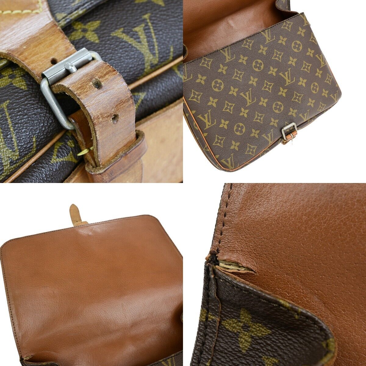 LOUIS VUITTON Cartouchiere GM Shoulder Bag Monogram Leather Brown M51252 64EC250