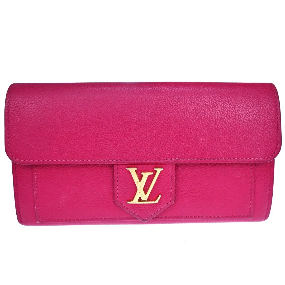 LOUIS VUITTON Portefeuille Lockme Long Wallet  Leather Fuchsia M61277 65EA270