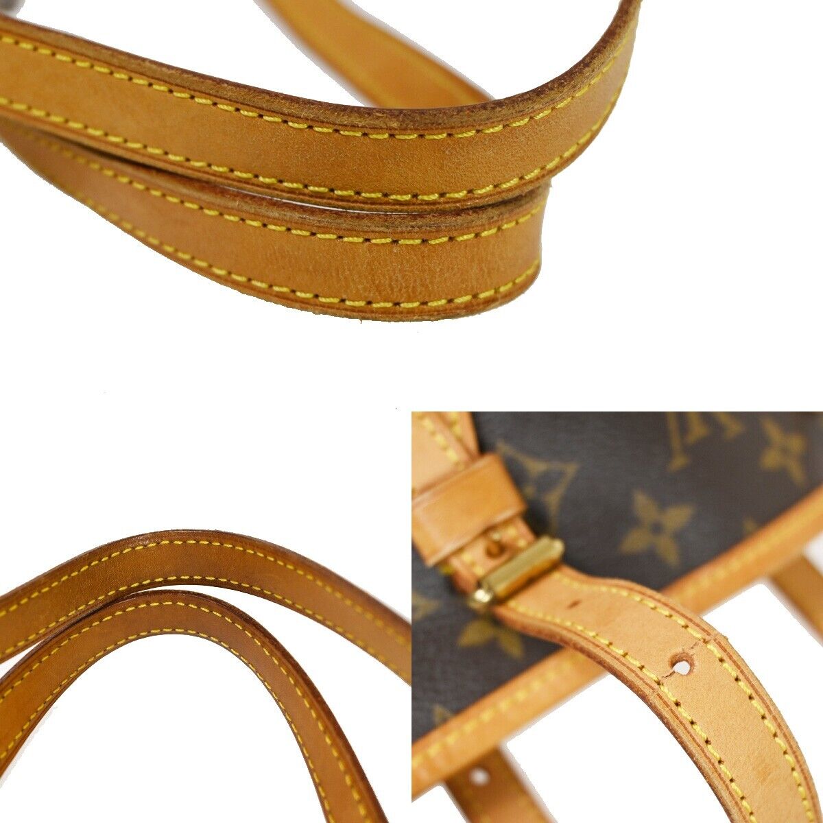 LOUIS VUITTON BUCKET PM Shoulder Tote Bag Monogram Leather Brown M42238 98SH015