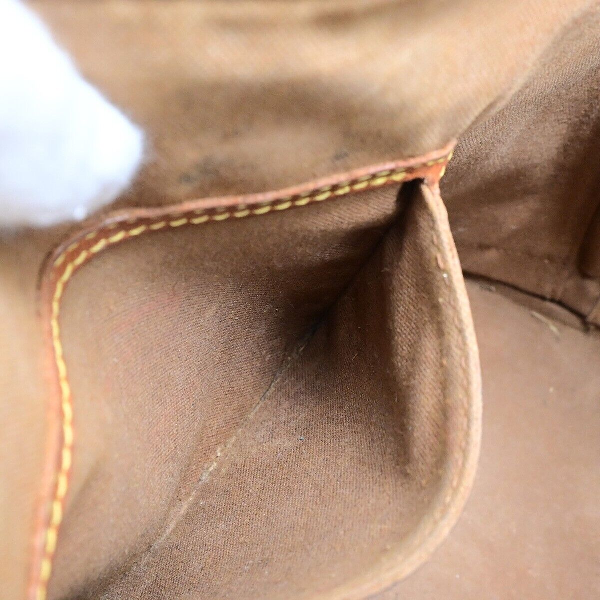 LOUIS VUITTON LV Logo Alma Hand Bag Monogram Leather Brown U.S.A. M51130 36FB182