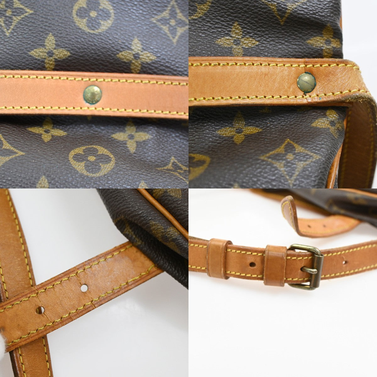 LOUIS VUITTON Logo Saumur 30 Shoulder Bag Monogram Leather Brown M42256 34SA059