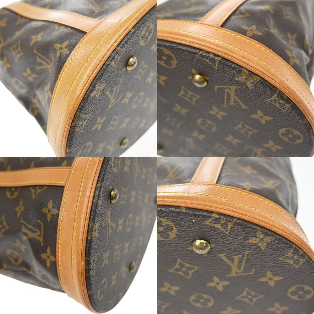 LOUIS VUITTON BUCKET GM Shoulder Tote Bag Monogram Leather USA M42236 31KD208