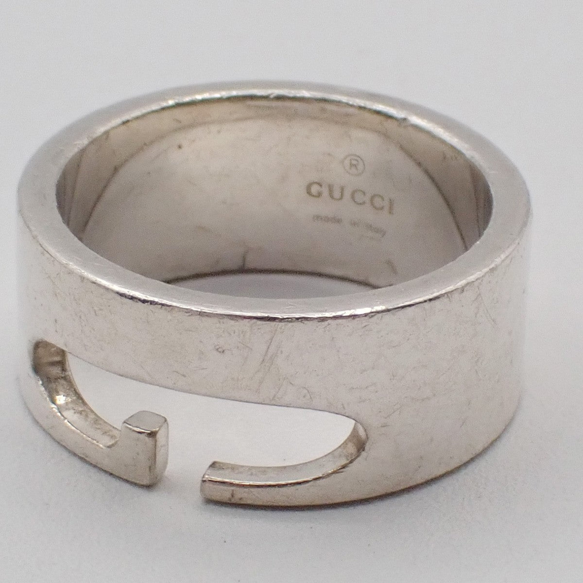 GUCCI G Logo Ring Silver 925 Size 21 Italy Accessory 07EG248