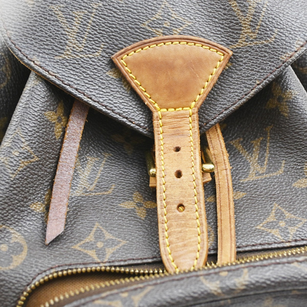LOUIS VUITTON Montsouris MM Backpack Bag Monogram Leather Brown M51136 18SA126