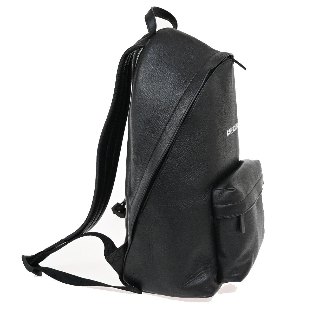 BALENCIAGA Logo Everyday Backpack Bag Leather Black SHW Italy 50RL527