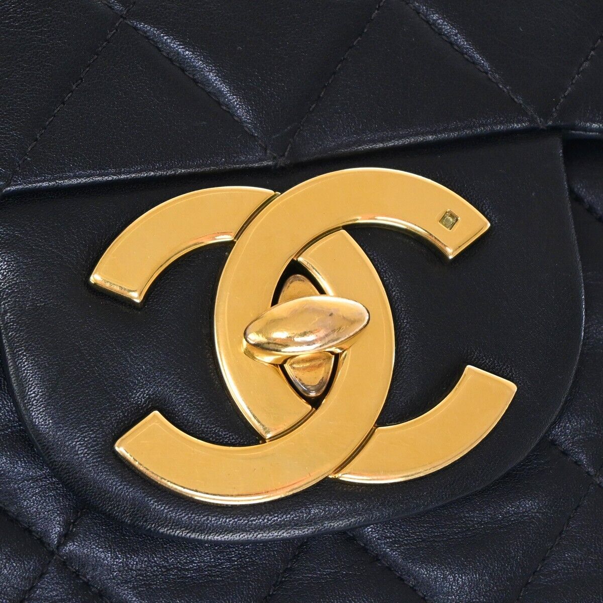 CHANEL CC Maxi Jumbo Matelasse 34 Chain Shoulder Bag Leather Black GHW 859RH997