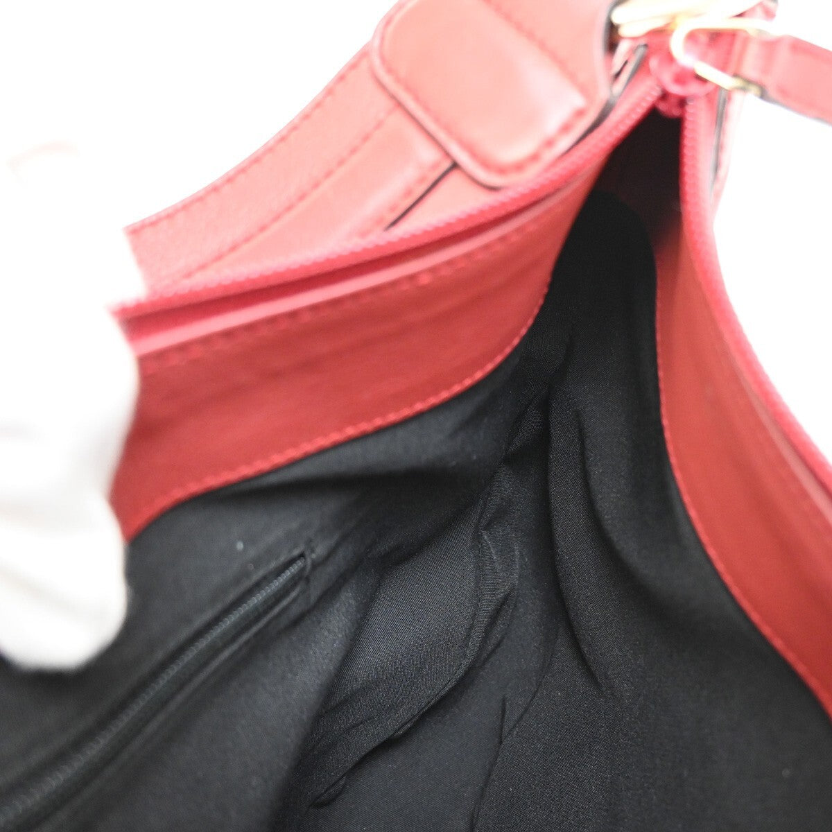 GUCCI Logo GG Pattern Shoulder Hobo Bag Canvas Leather Red Italy 88FB572