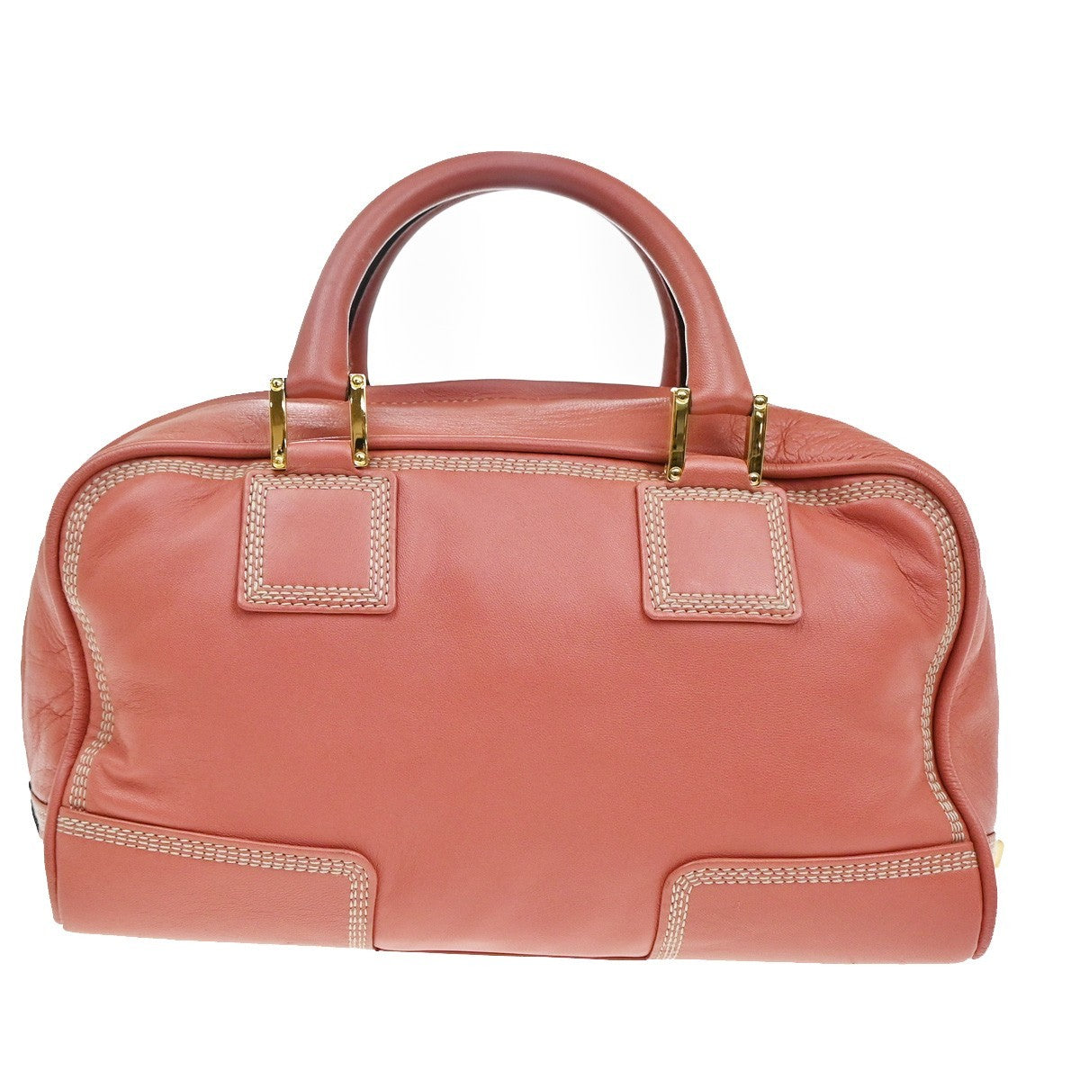 LOEWE Logo Anagram Amazona Hand Bag Leather Pink GHW Spain 92CA337