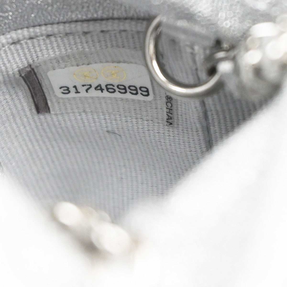 CHANEL Matelasse Drawstring Bucket Mini Shoulder Bag Leather Silver 683RP119