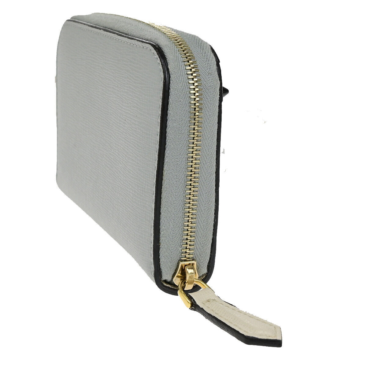 FENDI Logo BAG BUGS Monster Mini Around Wallet Occhi Mostro Leather Gray 31YF311