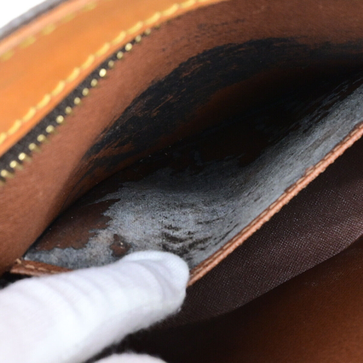 LOUIS VUITTON Logo Drouot Shoulder Bag Monogram Leather Brown M51290 73YG629