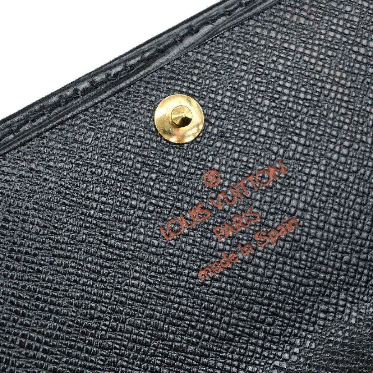 LOUIS VUITTON Logo Pochette Credit Long Wallet Epi Leather Black M63572 63EE080