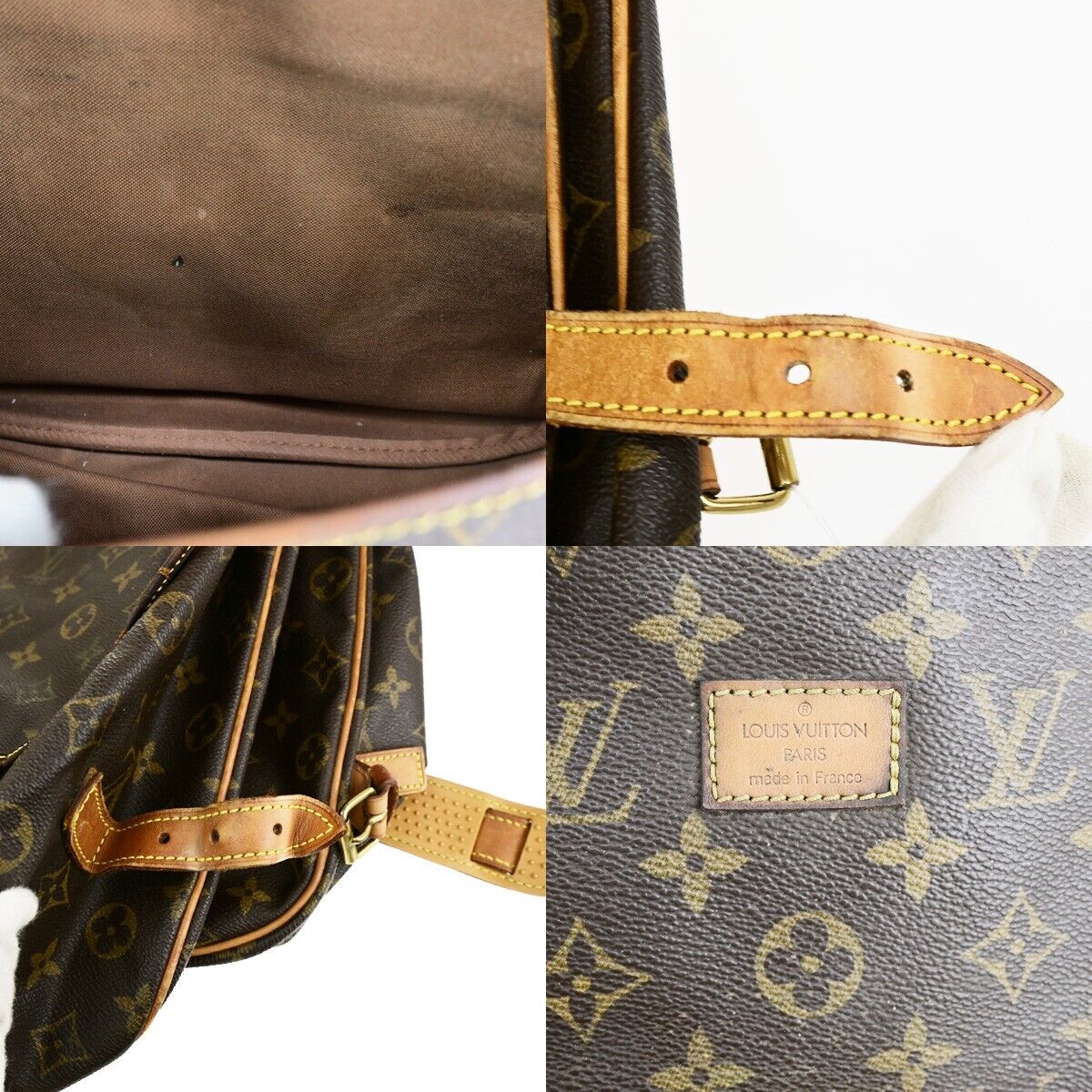 LOUIS VUITTON Saumur 35 Shoulder Bag Monogram Leather BN France M42254 33EC935