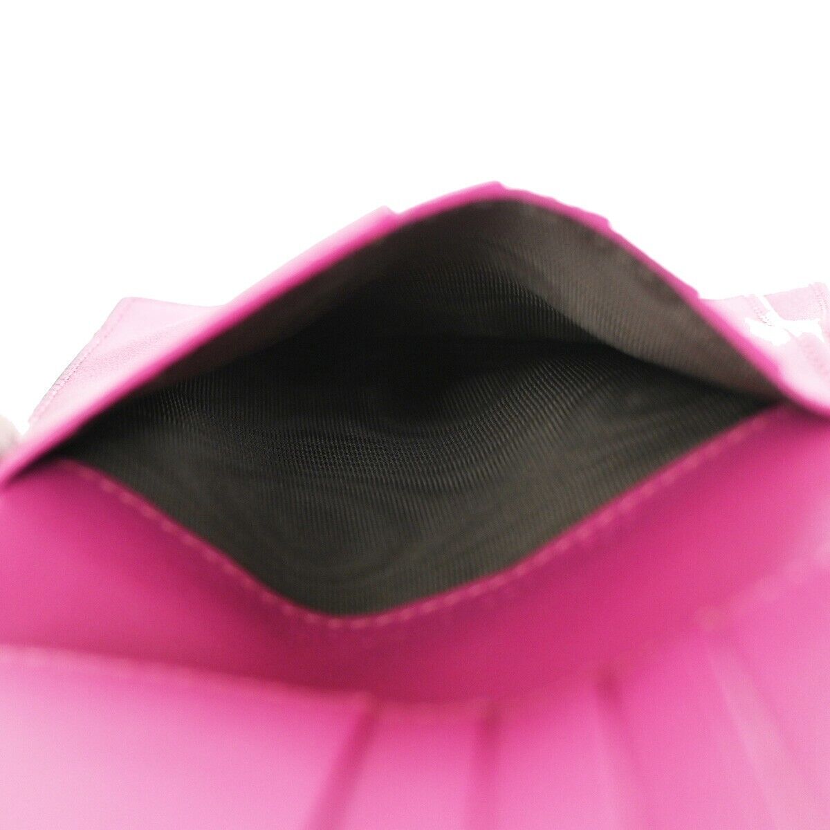 FENDI Logo Peekaboo Bifold Wallet Purse Leather Magenta SHW Italy 39RJ491