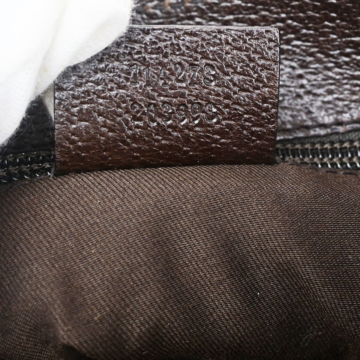 GUCCI Logo GG Pattern Shoulder Bag Canvas Leather Brown Italy 09SJ056