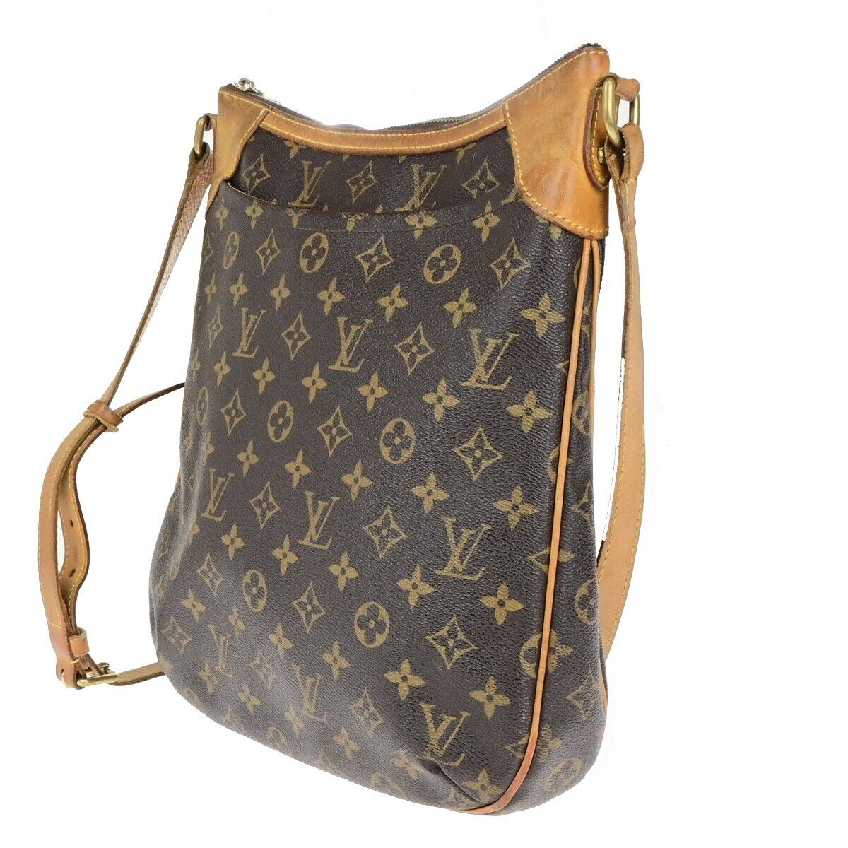 LOUIS VUITTON Odeon MM Shoulder Bag Monogram Leather Brown France M56389 83ED232