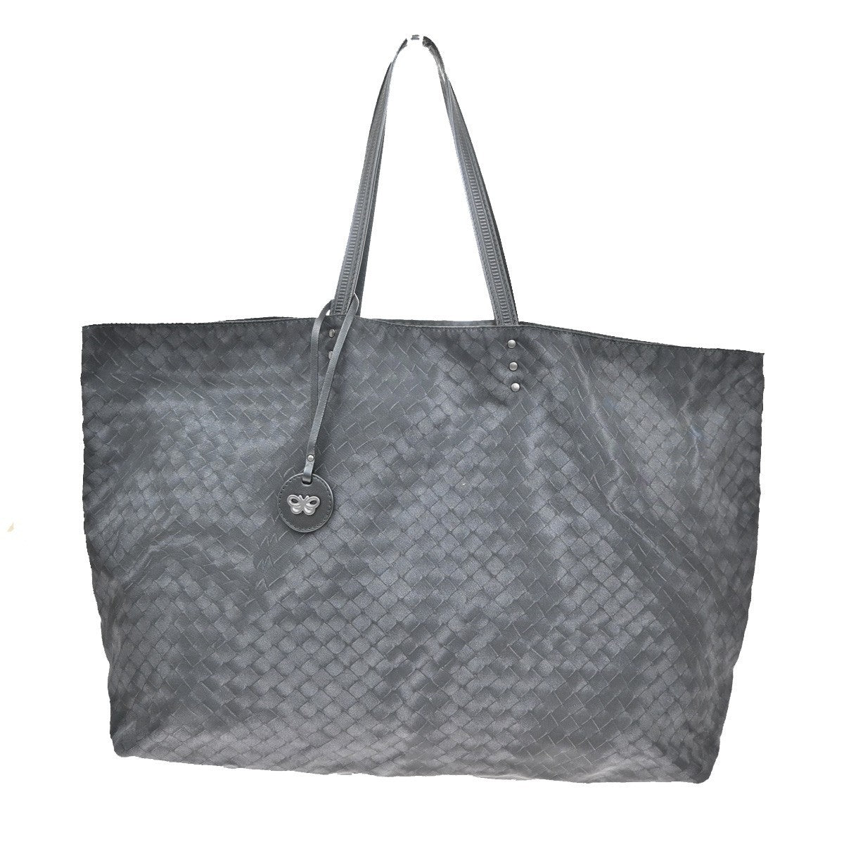 BOTTEGA VENETA Intreccio Mirage Hand Tote Bag Nylon Leather Black 85CA025