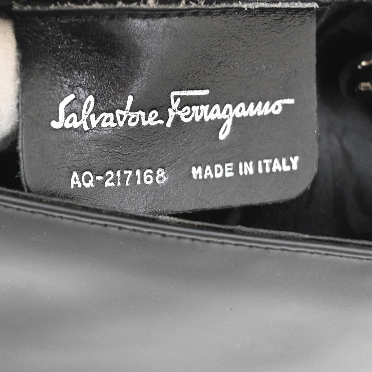 SALVATORE FERRAGAMO Logo Vara Shoulder Hand Bag PVC Black 07KB745
