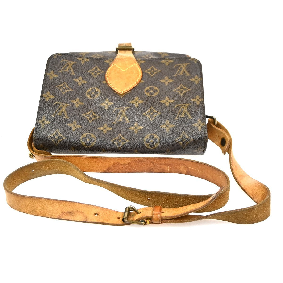 LOUIS VUITTON Cartouchiere MM Shoulder Bag Monogram Leather Brown M51253 37CA969