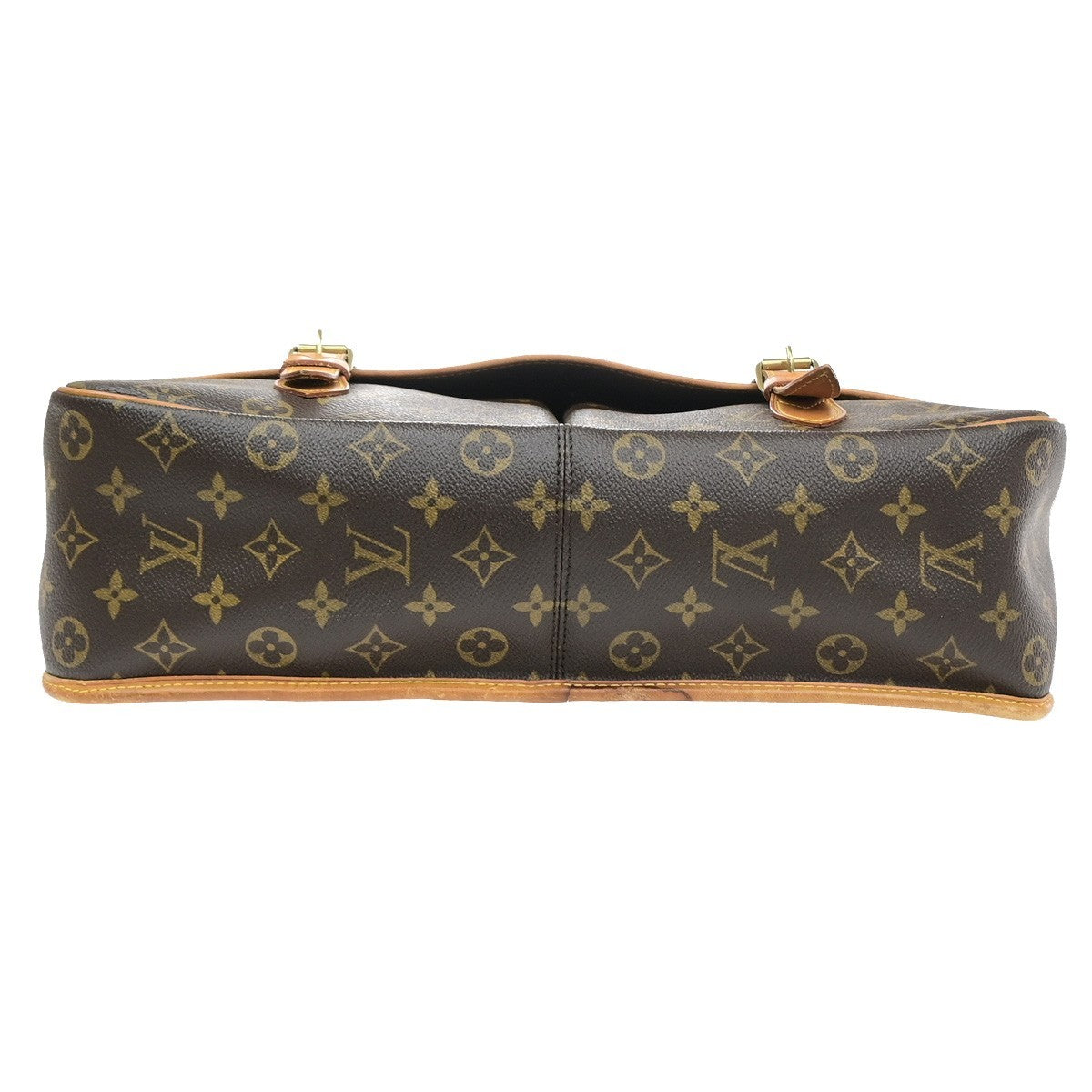 LOUIS VUITTON Gibeciere GM Shoulder Bag Monogram Leather Brown M42249 76YJ224
