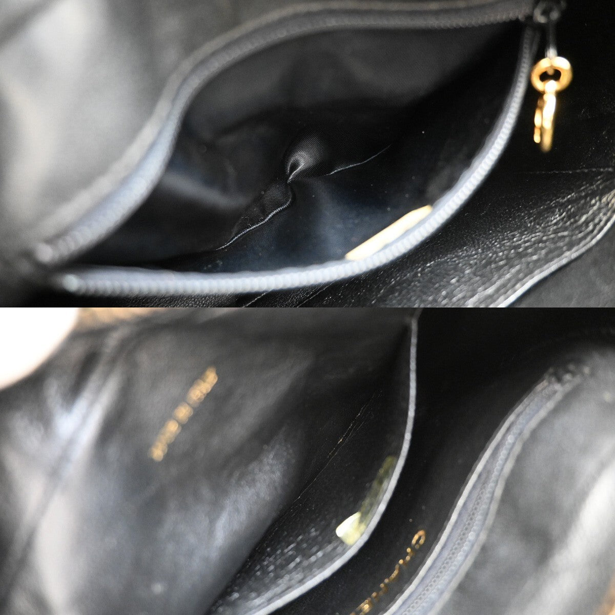 CHANEL Mini Matelasse Tassel Chain Shoulder Bag Leather Black Vintage 629RF270