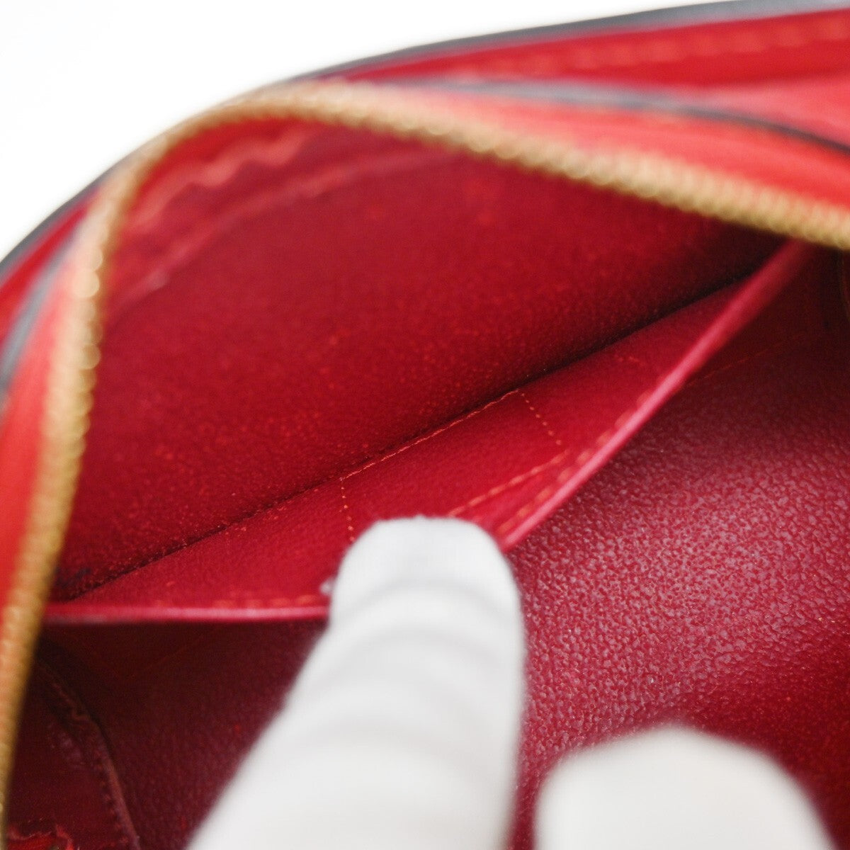 LOUIS VUITTON LV Logo Dauphine PM Pouch Bag Epi Leather Red M48447 02EE220
