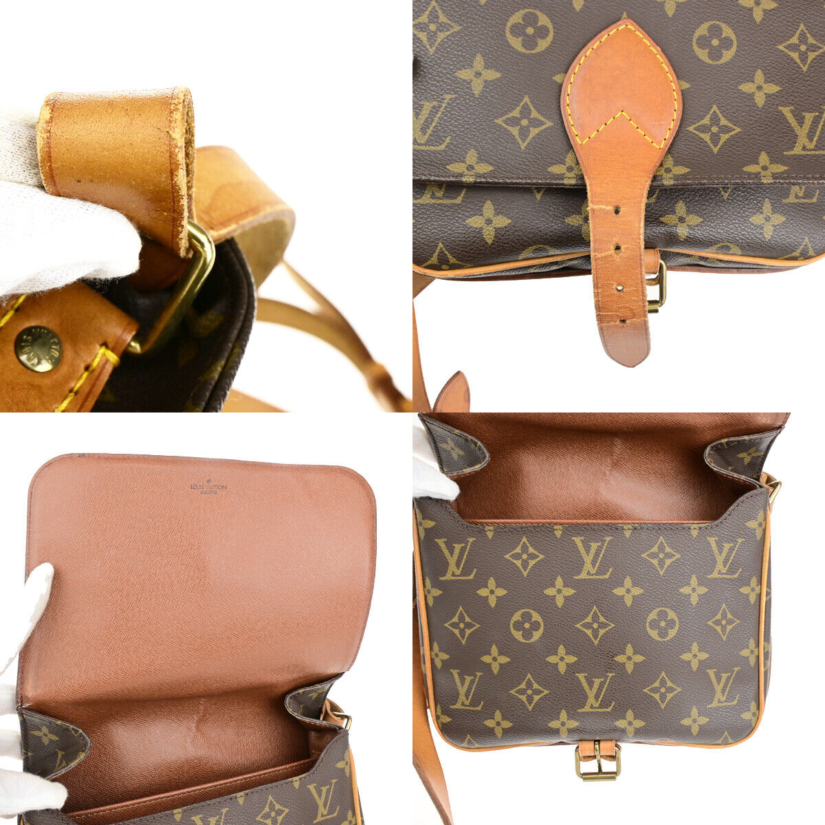 LOUIS VUITTON Cartouchiere MM Shoulder Bag Monogram Leather Brown M51253 62SJ519