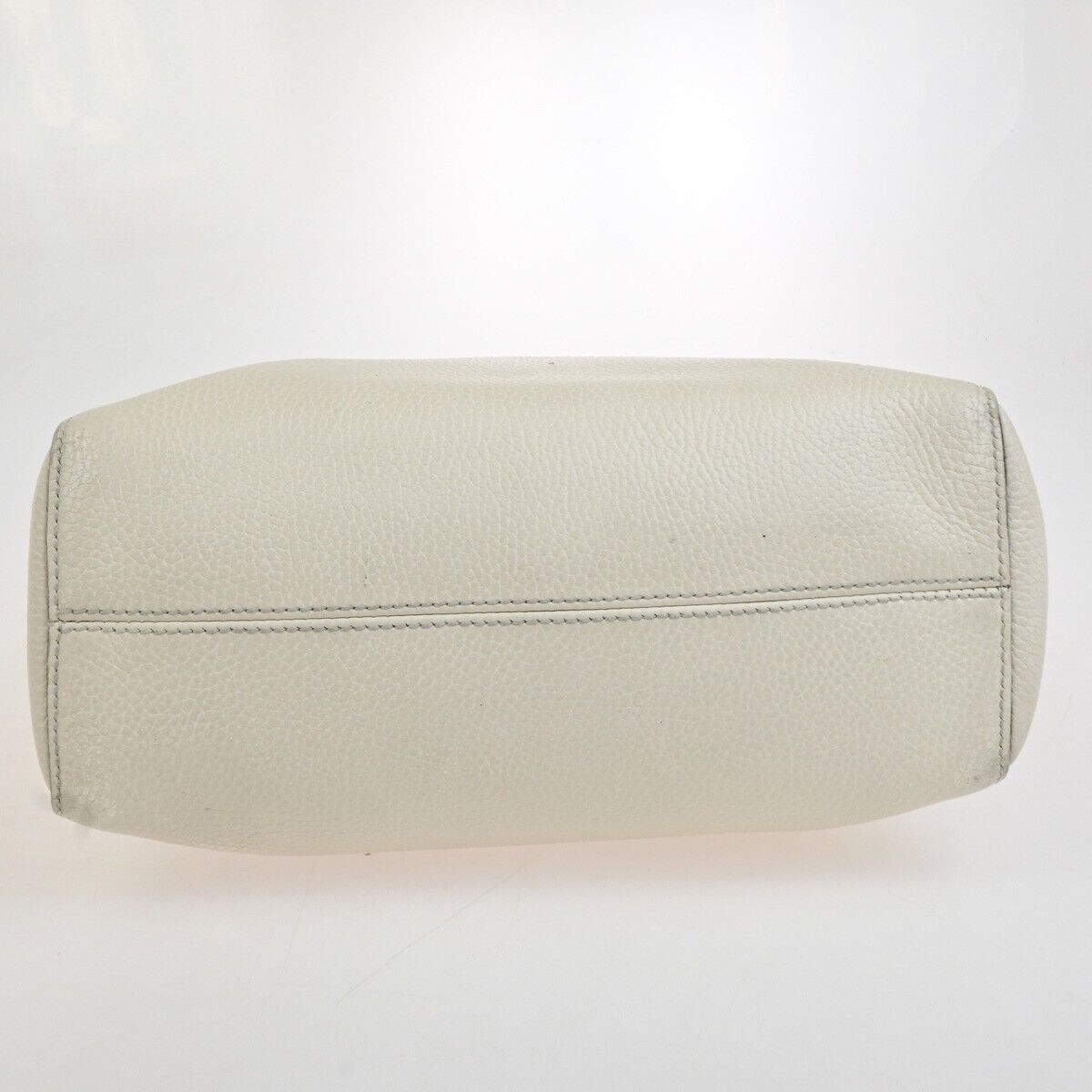 GUCCI Logo Swing 2Way Shoulder Hand Tote Bag Leather White Italy 62FB451