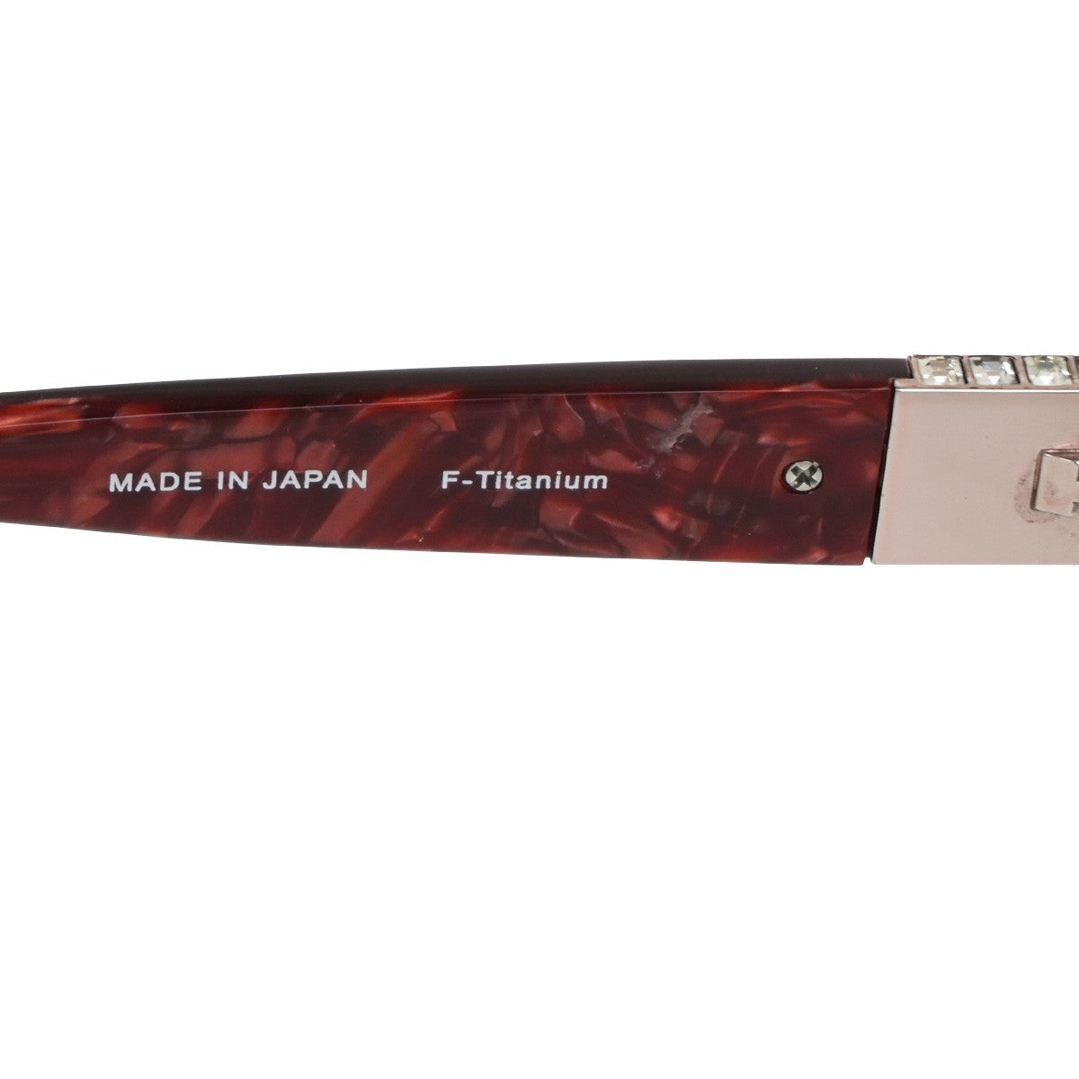 Chopard Glasses Eye Wear Plastic Metal Rhinestone Red Silver VCH841J 01CA894