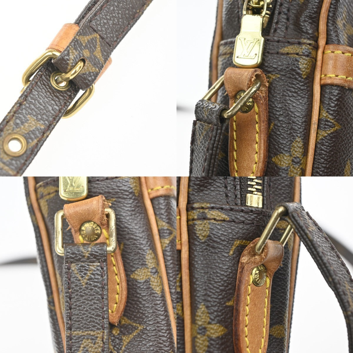 LOUIS VUITTON Danube Shoulder Bag Monogram Leather Brown France M45266 82MA554
