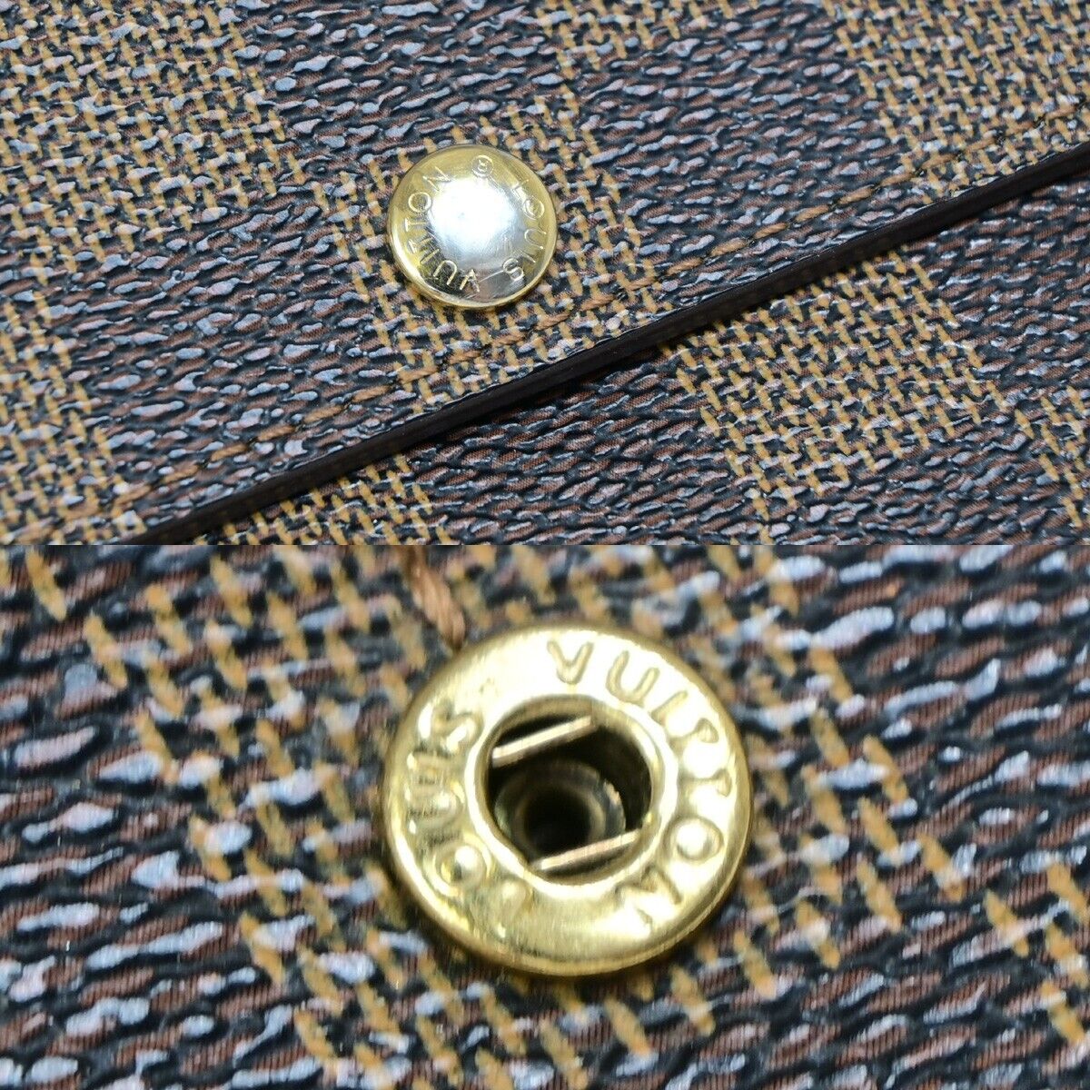 LOUIS VUITTON Credit Long Bifold Wallet Damier Leather Brown N61724 05EB294