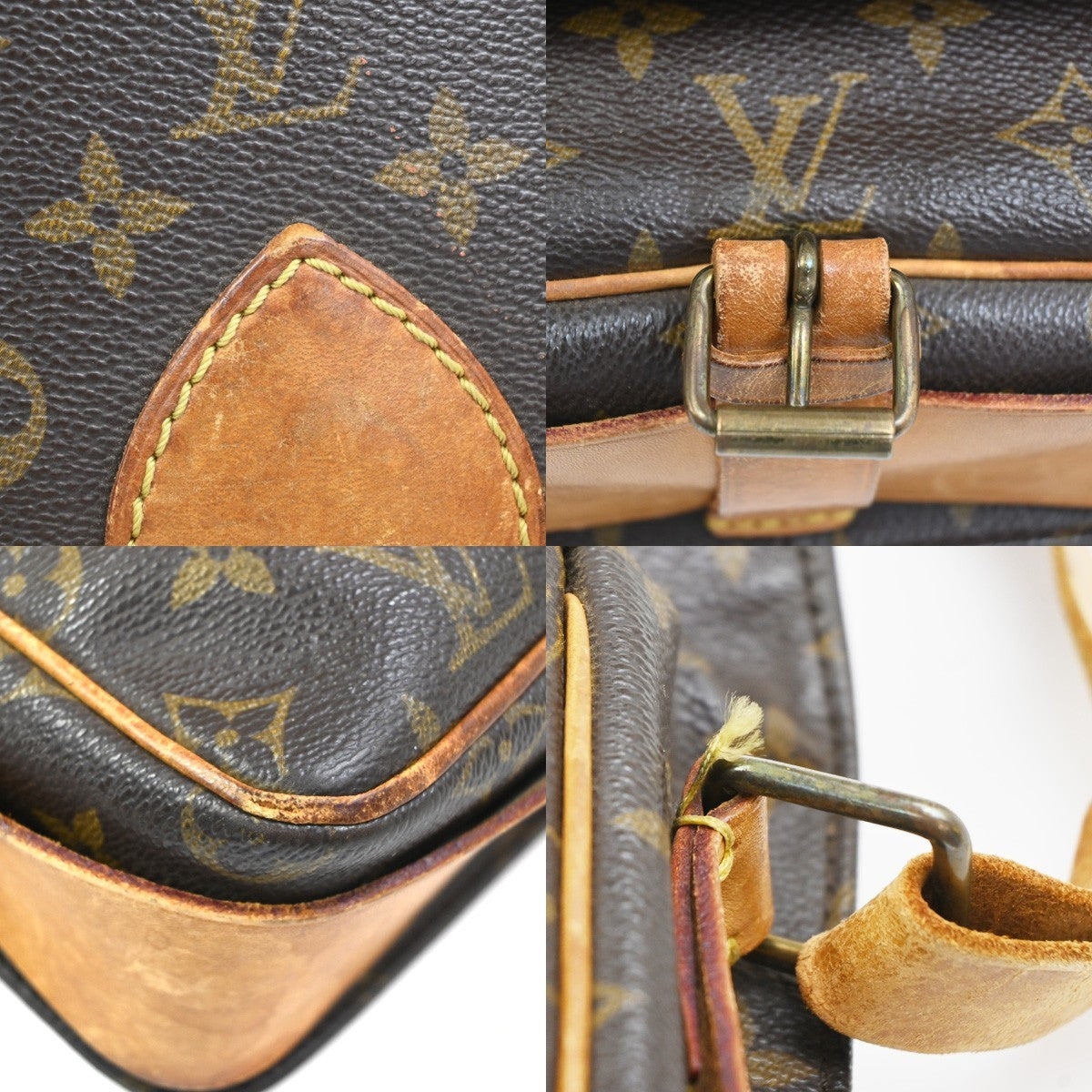 LOUIS VUITTON Cartouchiere GM Shoulder Bag Monogram Leather Brown M51252 32YH934