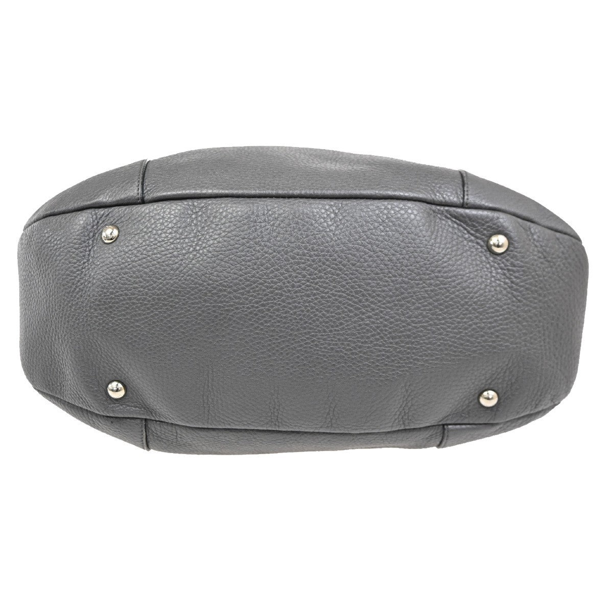 SALVATORE FERRAGAMO Logo Gancini Shoulder Hand Bag Leather Gray 67TA291
