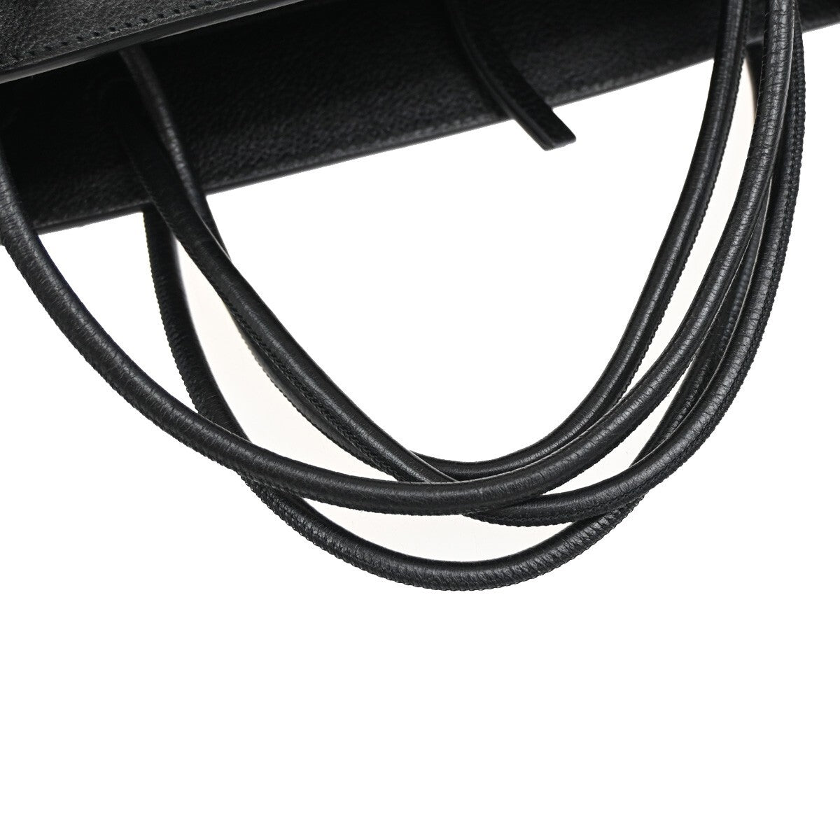 BALENCIAGA Logo Large North South Shopping Shoulder Bag Leather Black 77FB720