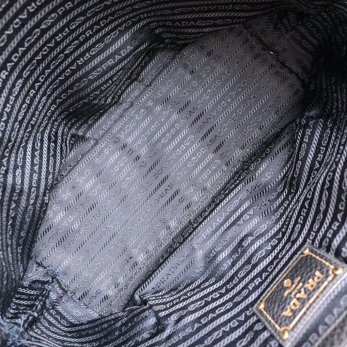 PRADA MILANO Logo Shoulder Bag Vitello Daino Leather Black GHW 50RK710