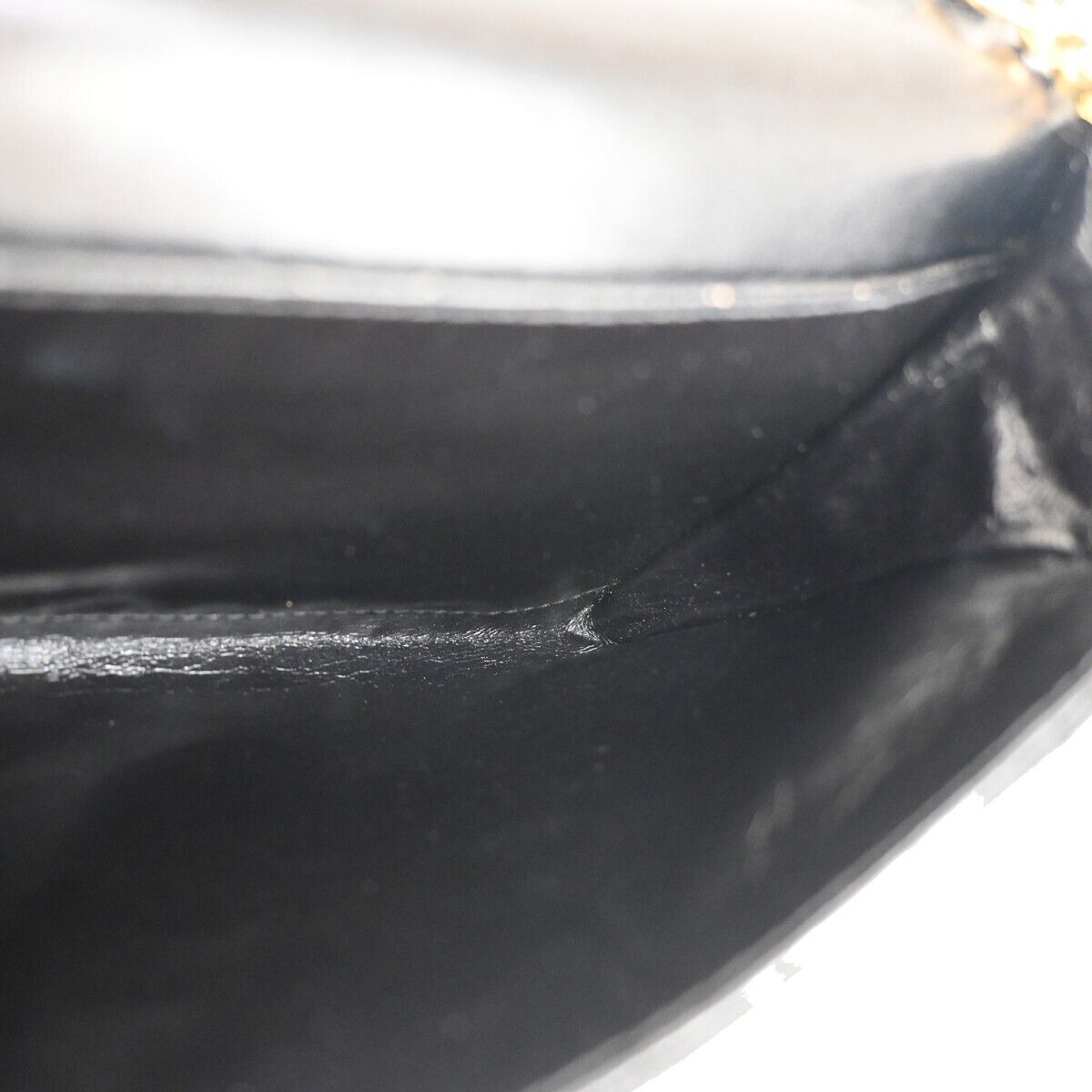 LOEWE Logo Anagram 2way Chain Shoulder Clutch Bag Exotic Leather Brack 88ED471