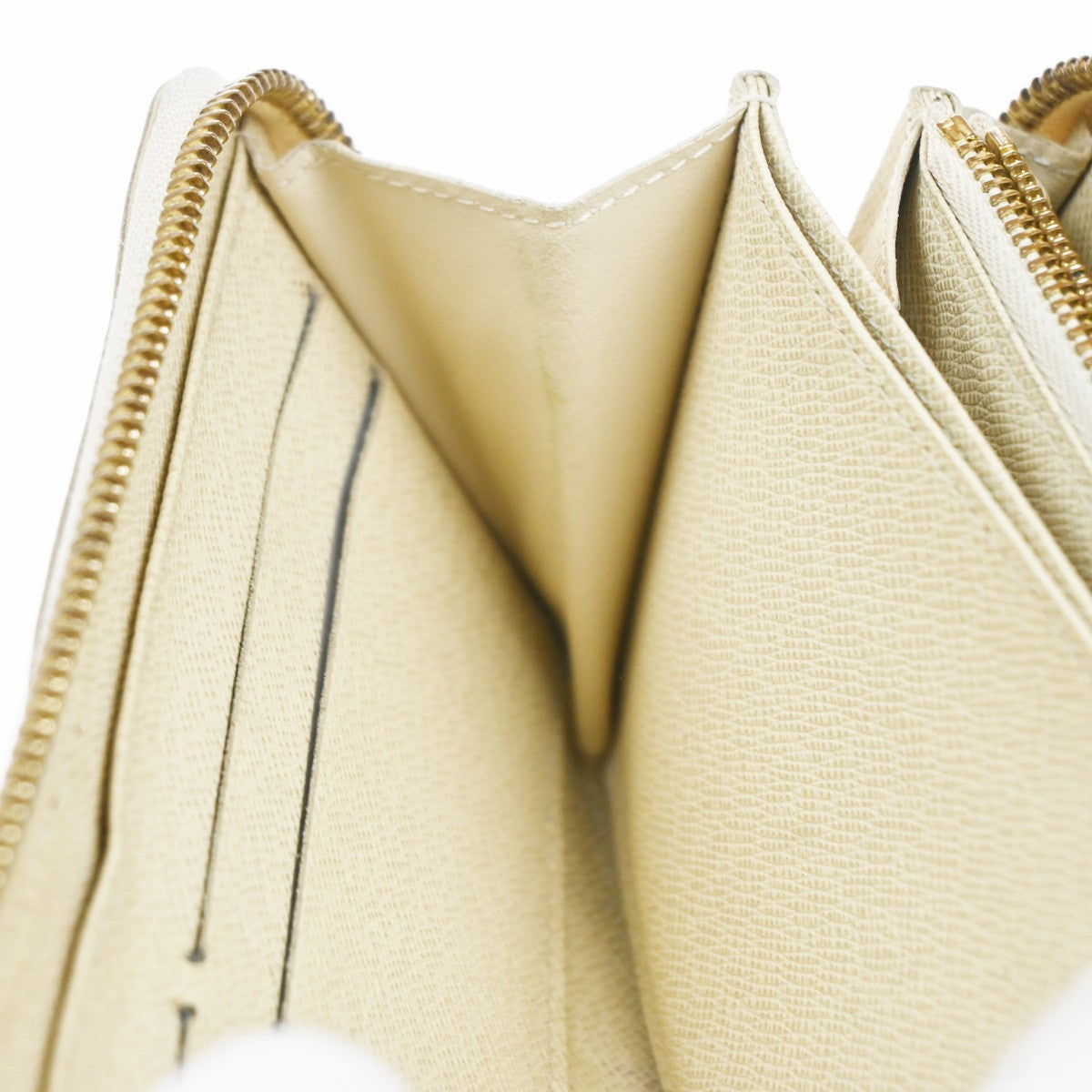LOUIS VUITTON Zippy Long Wallet Damier Azur Leather White Spain N60019 67KD007
