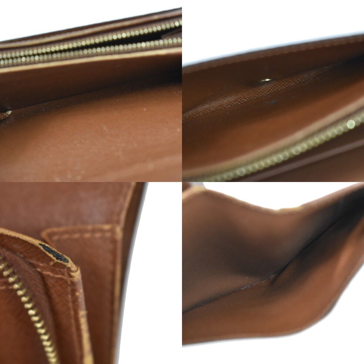 LOUIS VUITTON 2 Set Bifold Wallet Purse Monogram Leather Brown 60GA568